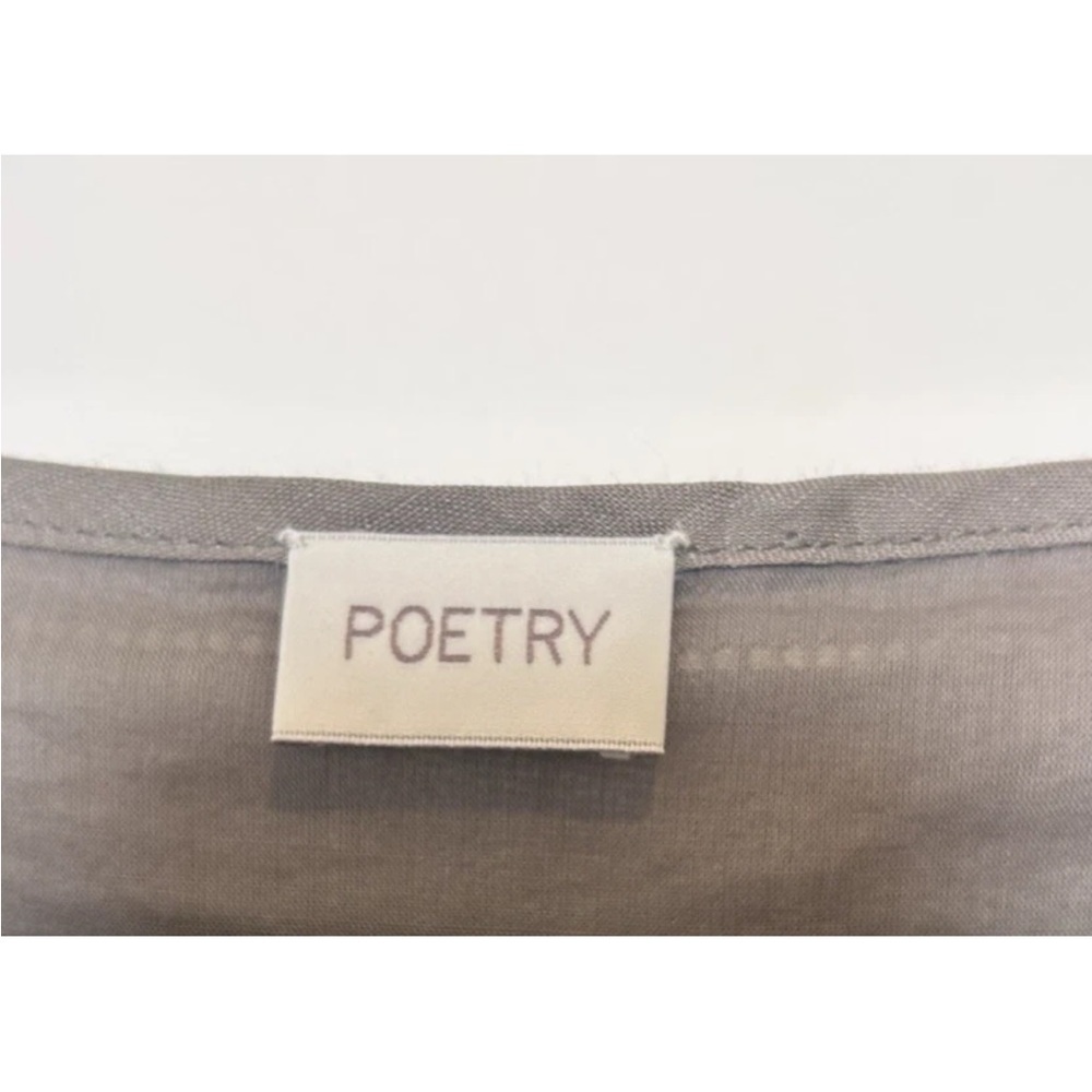 Poetry Grey Ramie Midi Dress with Sequin Detail Size UK 16 or US 12 Short Sleeve - Picture 4 of 6